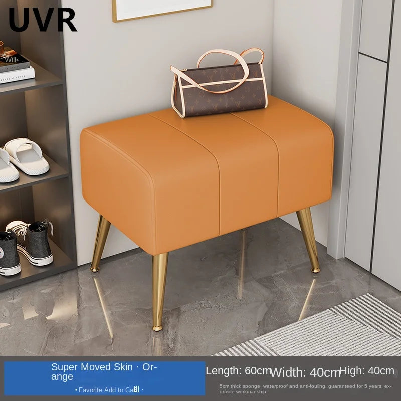 Modern and luxurious shoe bench with comfortable seat - Orange-60cm