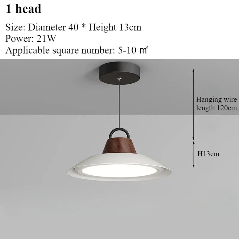 Modern nordic creative chandelier for interior decoration with led lights - White1 Head-40cm / Cool Light