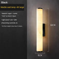 Minimalist wall sconce in marble and modern copper design elegant - Warm White (2700-3500K) / Black-60cm