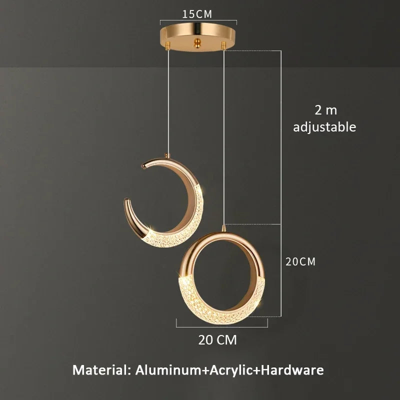 Modern creative study lamp for interior decoration - Lune et Anneau / 220V / Neutral Light