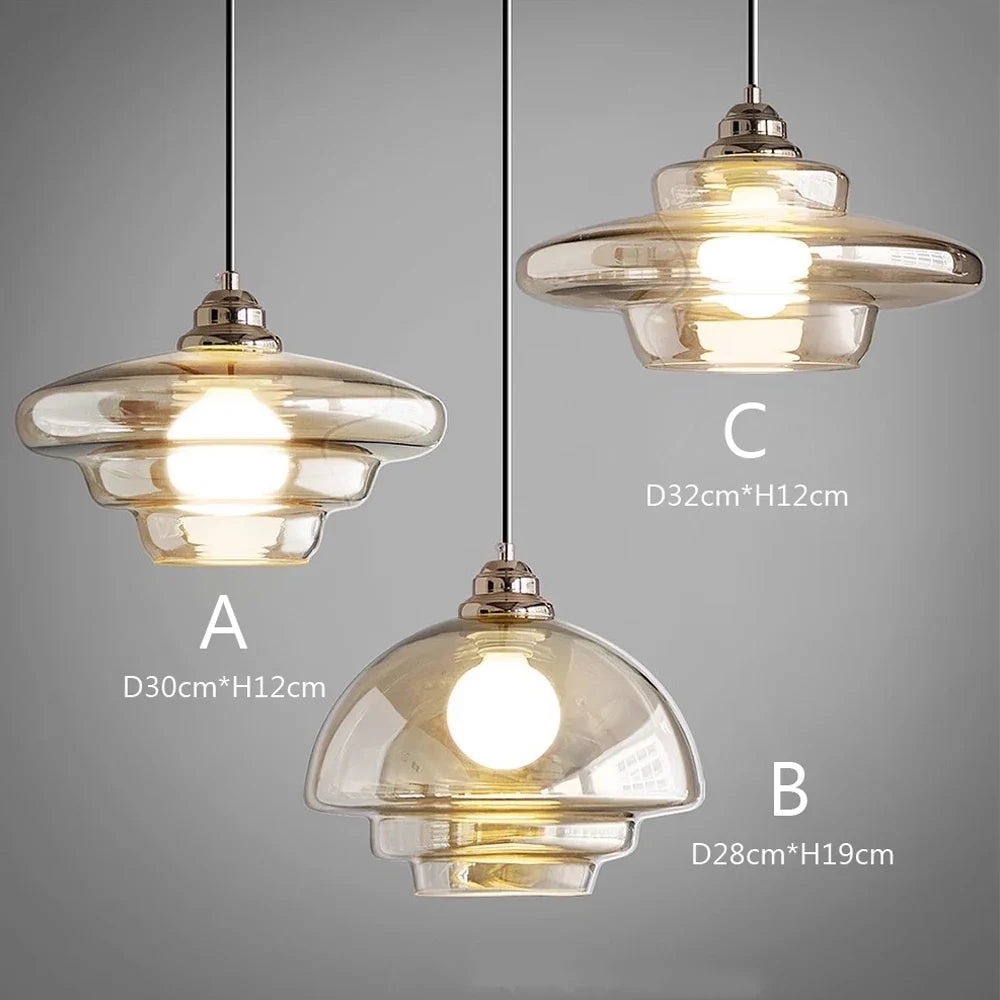 Decorative pendant light in modern Nordic plated glass - view 4