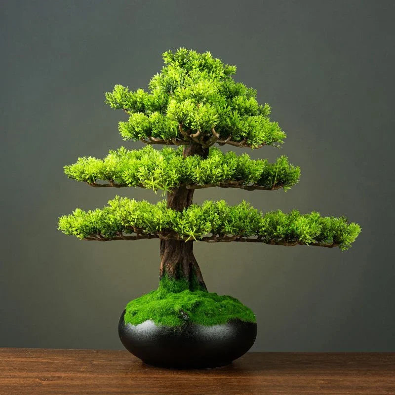 DIY Potted bonsai for Home Decoration, False Tree, Living Room, Chinese Style, Hotel Porch Landscape, Green Plant Decoration - view 5