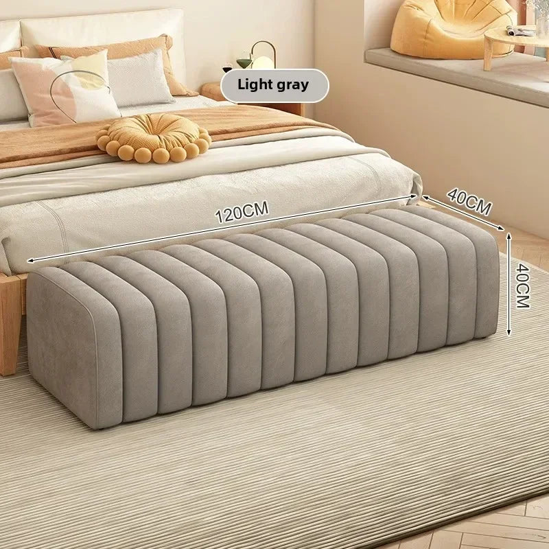 Modern design shoe bench with soft and comfortable footrest - Gray Length 120cm