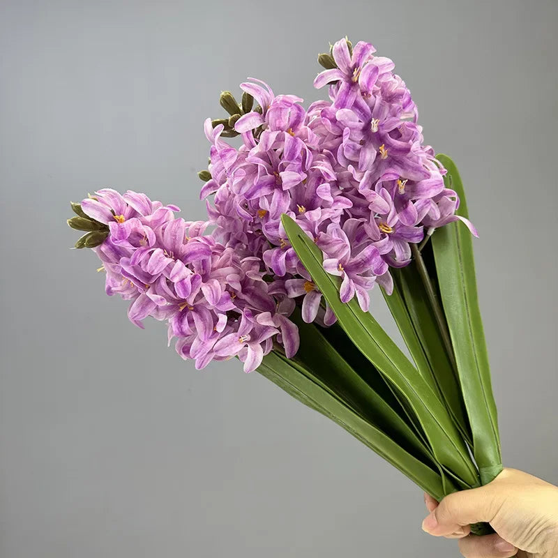 Set of 2 artificial flowers in realistic hyacinths for interior decoration - view 3