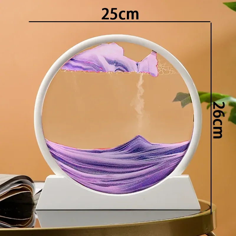 Glass hourglass 3d sand landscape in motion artistic decoration - F-Purple (12 Inches)