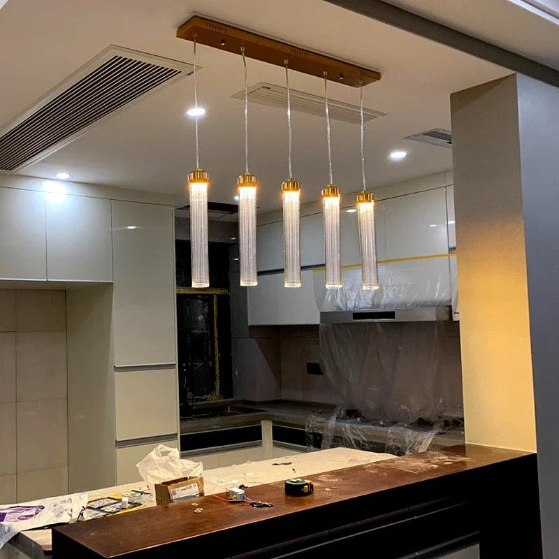 Nordic minimalist striped glass chandelier for interior decoration - view 3