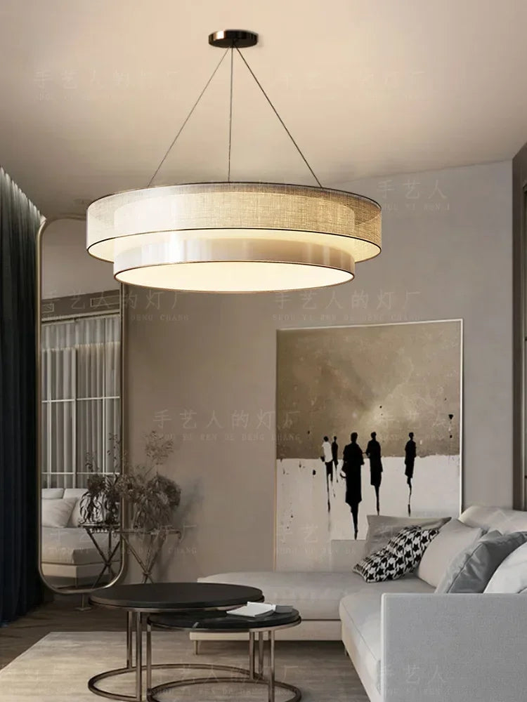 Chinese circular chandelier for elegant Zen lighting - view 4