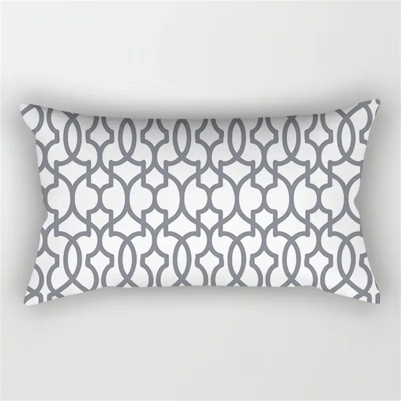 Geometric rectangular throw pillow cover grey decorative for interior