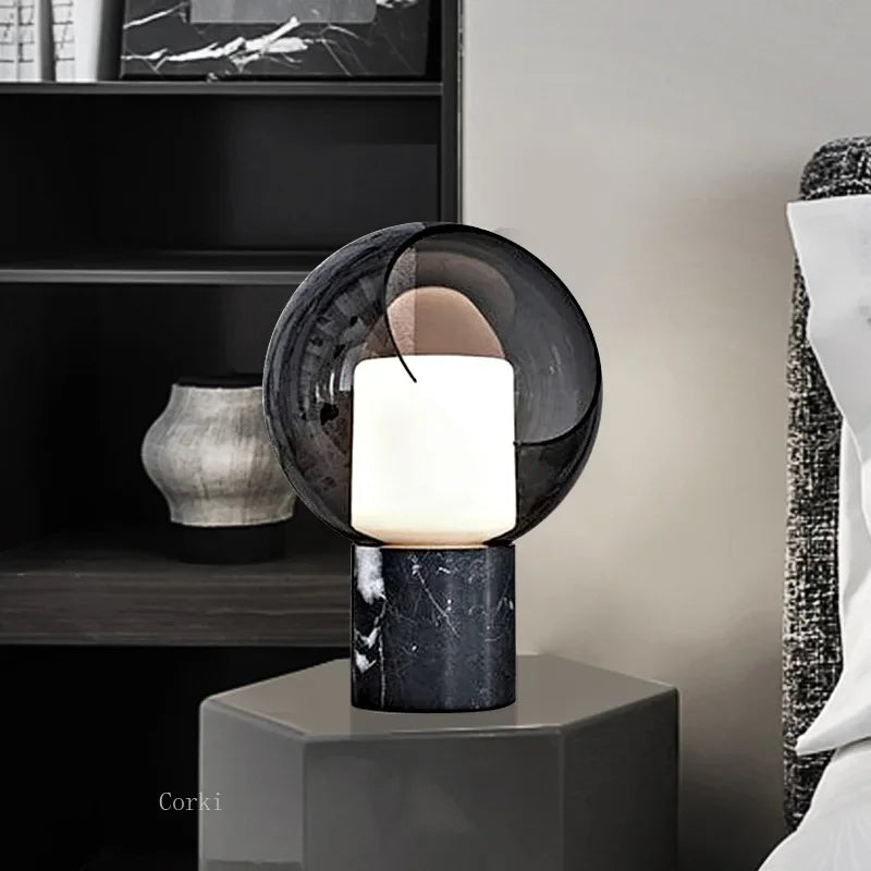 Marble desk lamp design dayglass shade modern - view 3