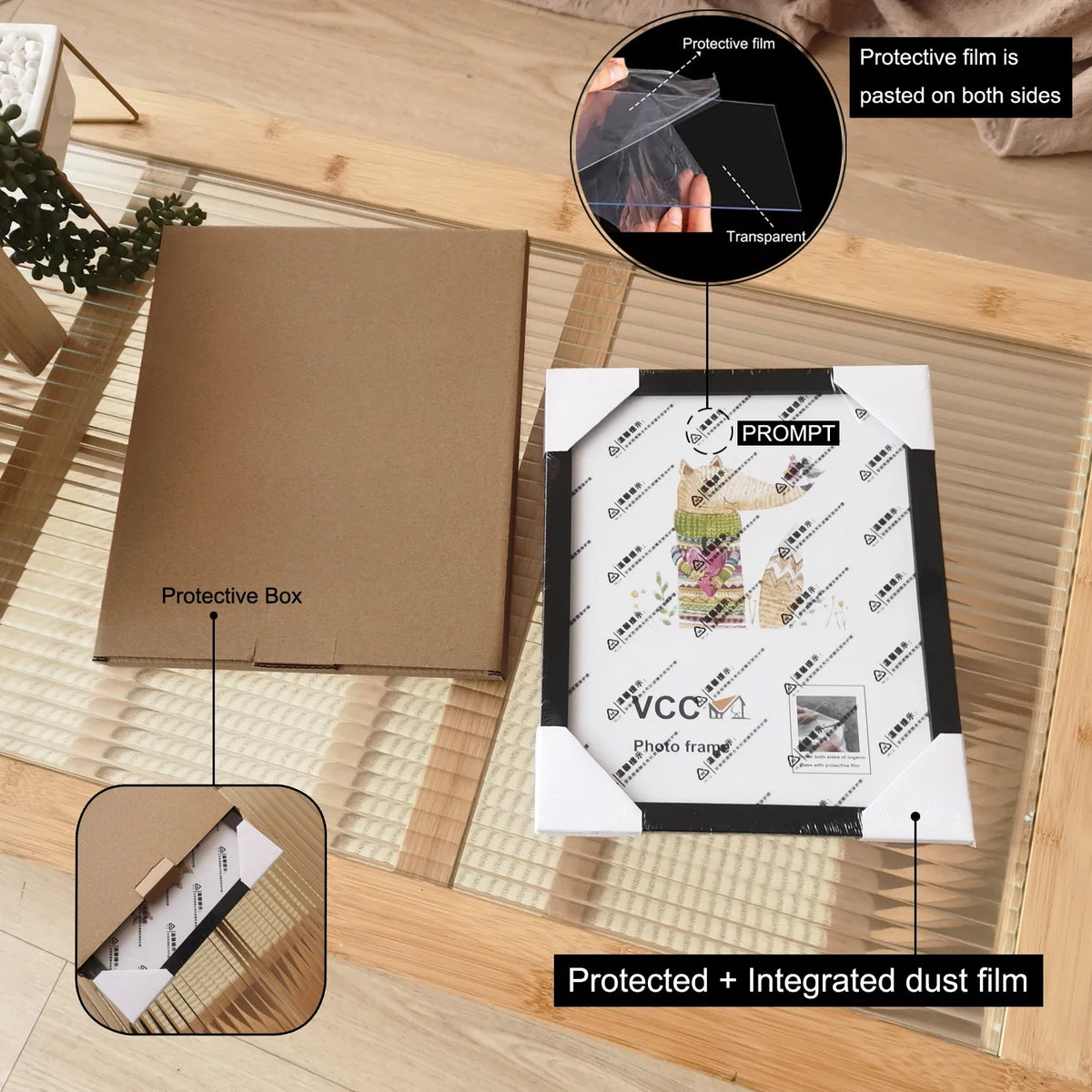 Wooden picture frame to hang or pose decorative - view 4