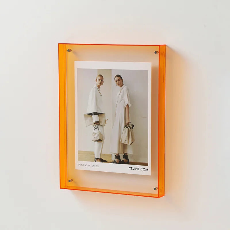Acrylic photo frames for interior and wall decoration - Orange / 11x14cm