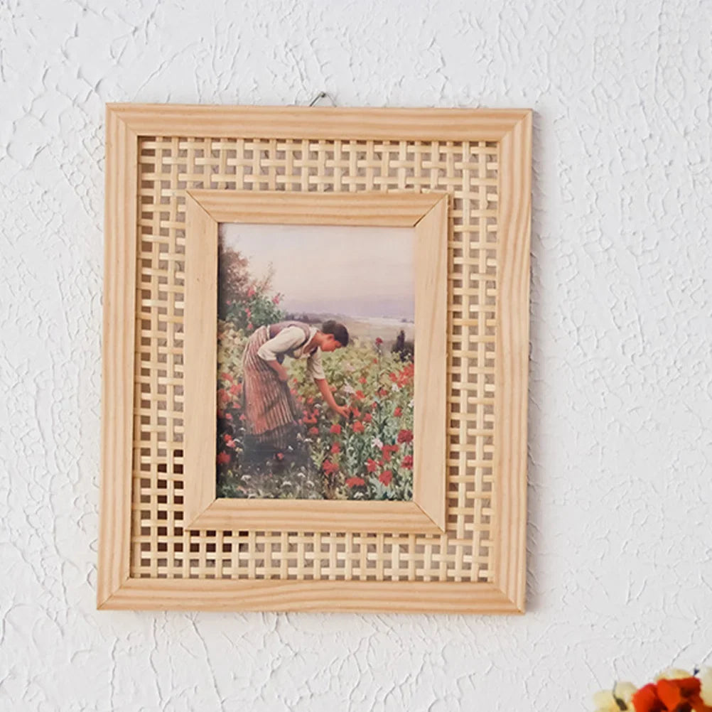 Bohemian wicker picture frame for unique and modern decoration - view 3