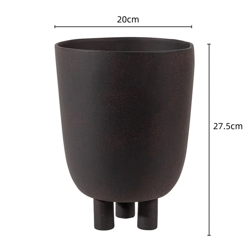 Ceramic geometric vase for artisanal floral decoration - One