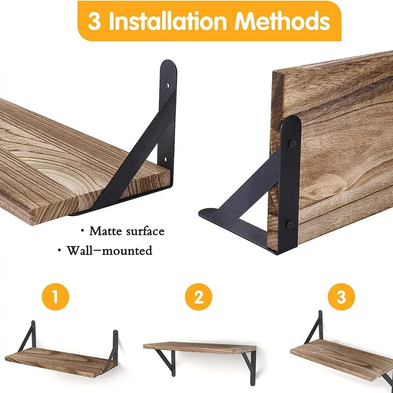 Wall shelves in solid wood simple design for hanging storage - view 3