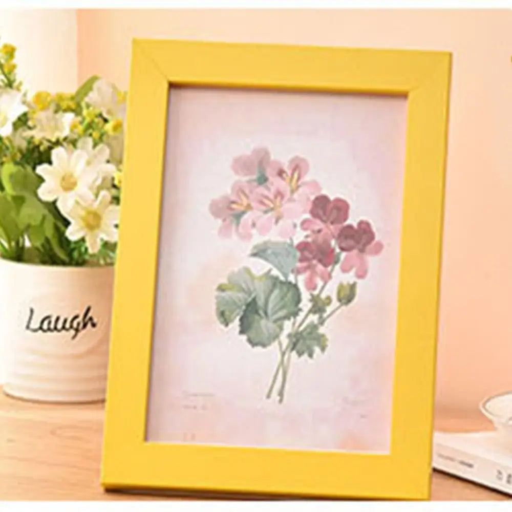 Colorful handcrafted photo frame for DIY decoration and display - Yellow / 15x20cm