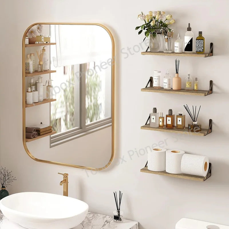Wall shelves in solid wood simple design for hanging storage - view 10