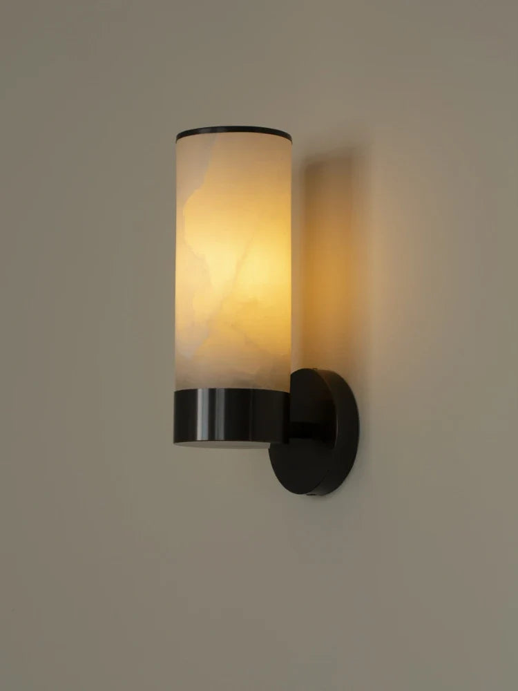 Modern minimalist led wall sconce in natural marble