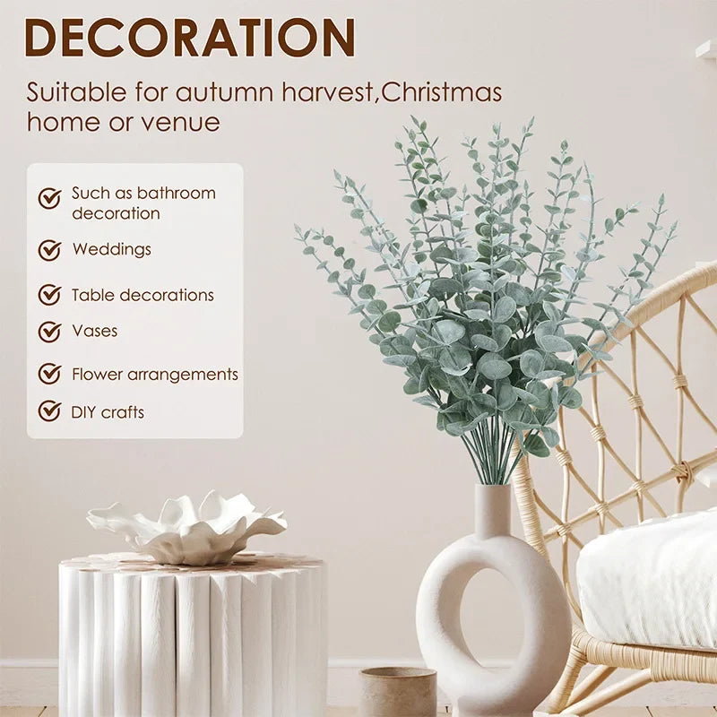 Set of 20 artificial eucalyptus stems for festive decorations - view 4
