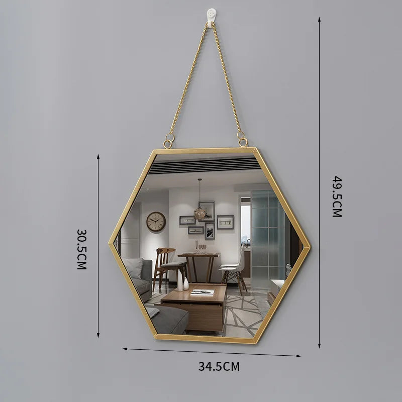 Creative round wall mirror for interior decoration and makeup - G