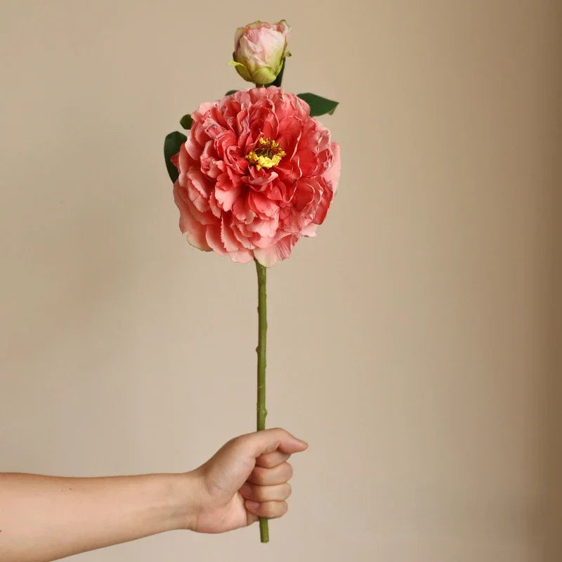 Artificial silk peony plant for interior decoration realistic flowers