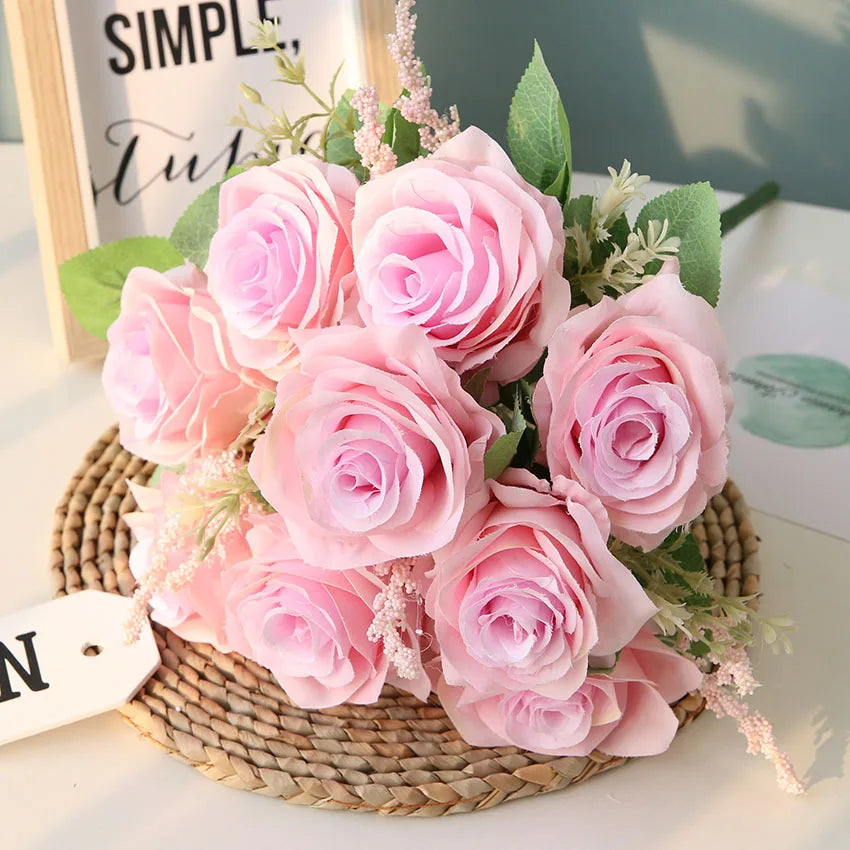 45cm Silk Rose Bouquet for Wedding Decor - view 5