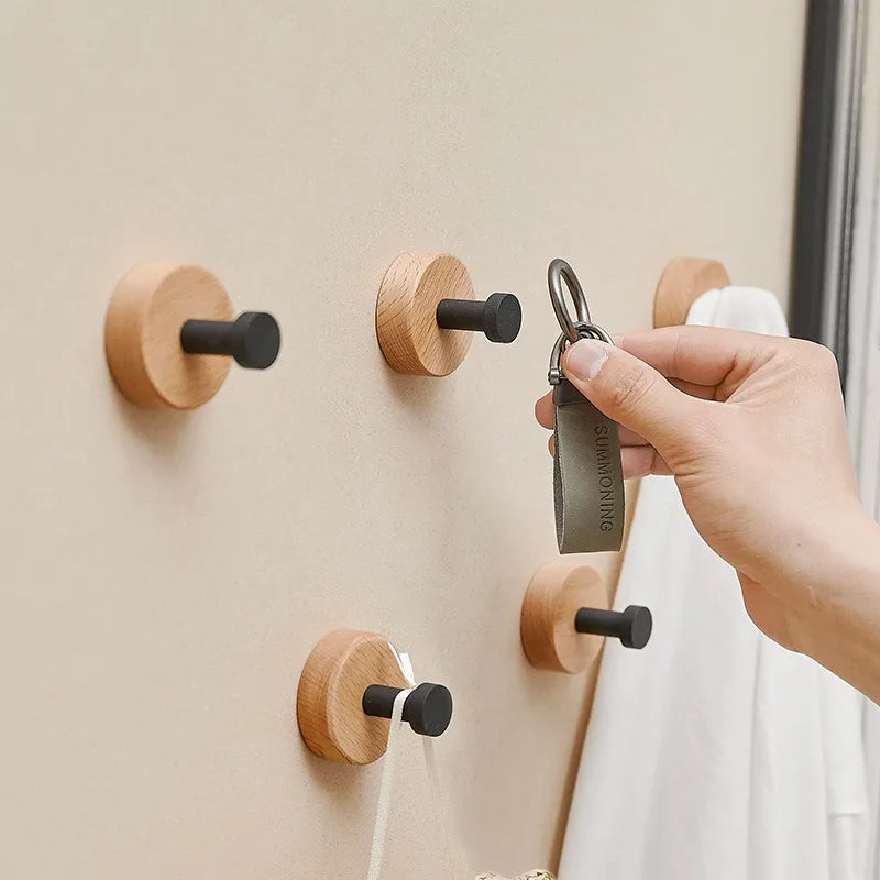 Solid wood wall hooks for clothing and accessories - view 6