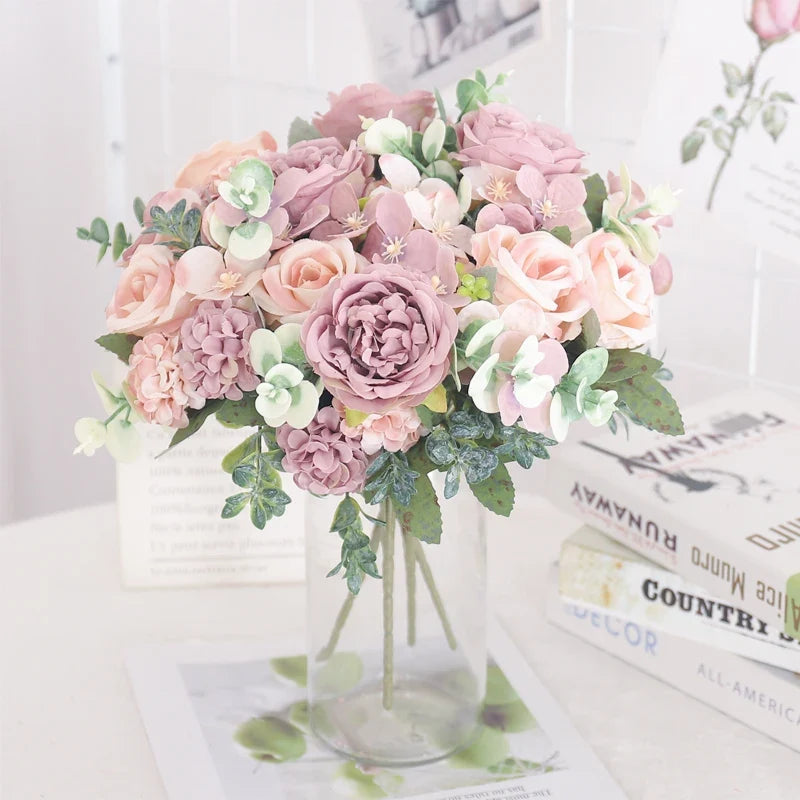 Artificial flowers silk peony hortensia decoration wedding bouquet - view 4