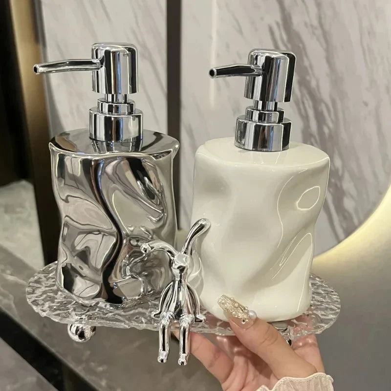 Ceramic lotion bottle dispenser for gel shower and soap - view 2