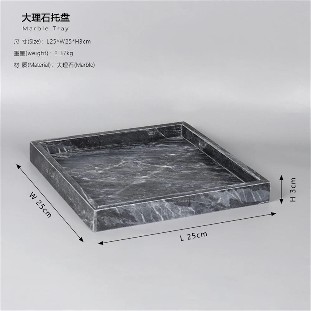 Lightweight marble shelf for storage jewelry and stylish accessories - B-25x25x3cm