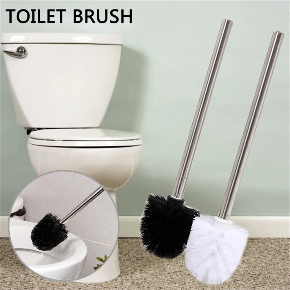 Plastic toilet brush with stainless handle and soft hair - view 3