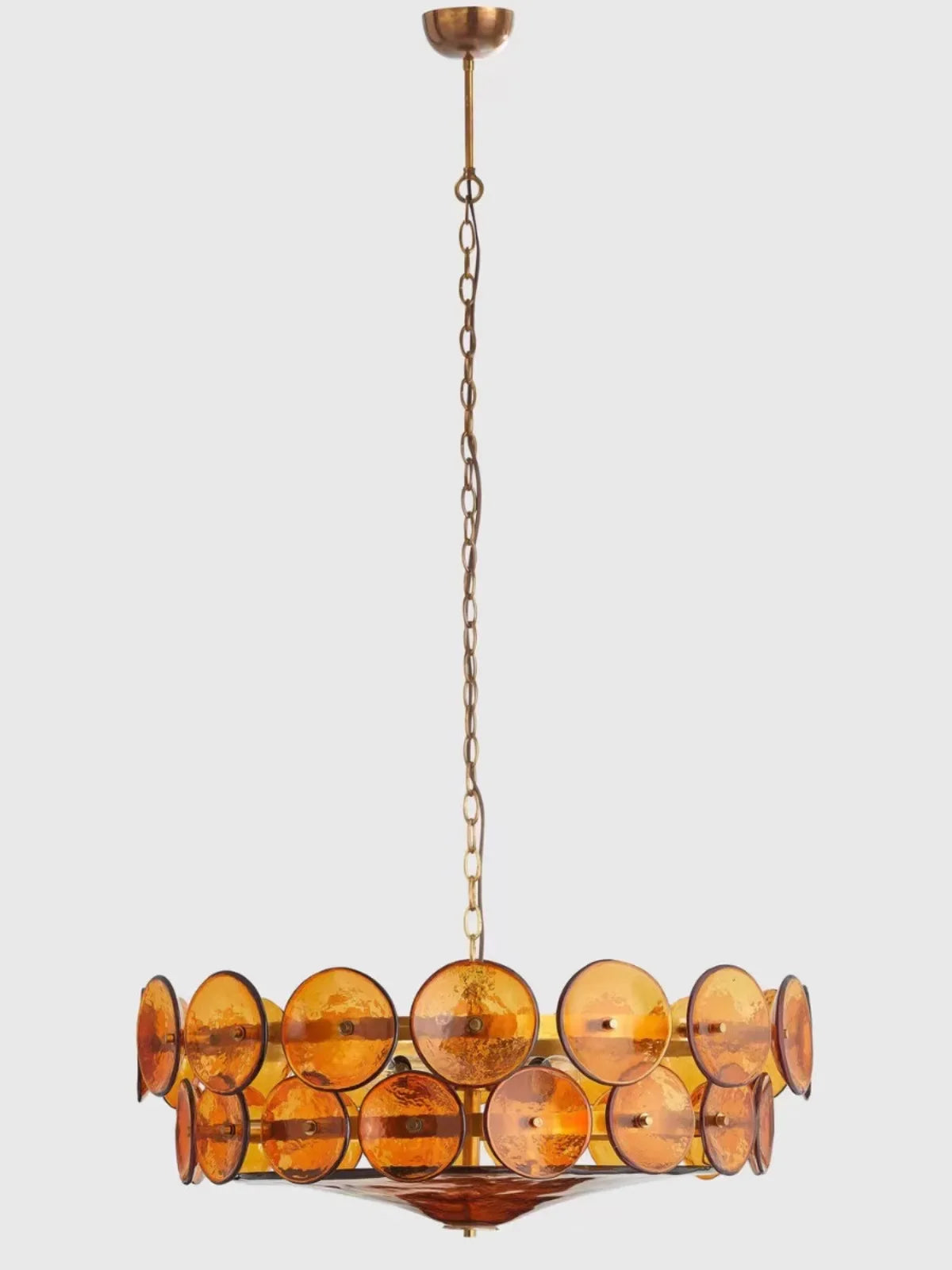 Vintage chandelier in amber glass for interior decoration - view 3
