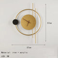 LED wall clock in iron acrylic elegant Nordic design - Gold / White Light