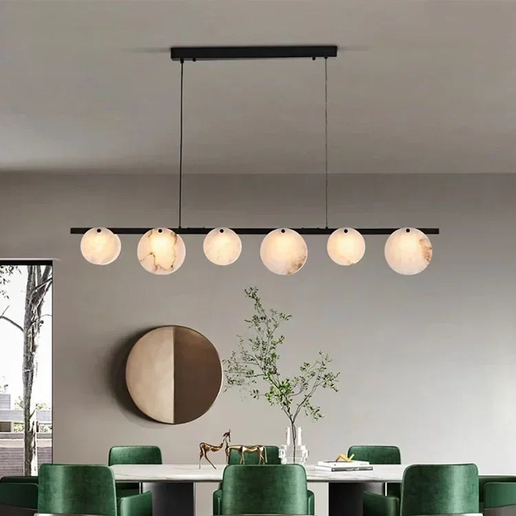 Modern pendant light in marble and copper for interior decoration - view 4