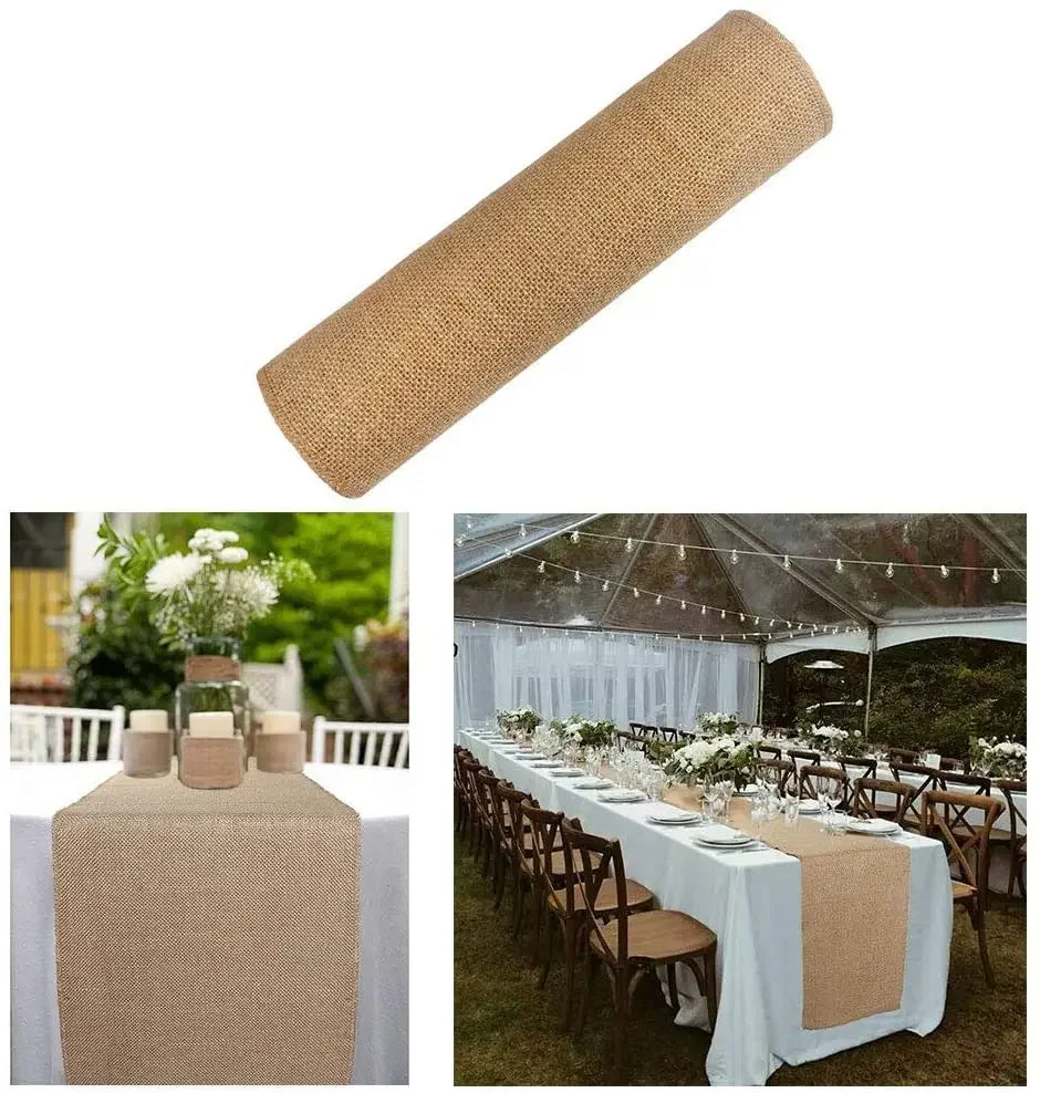 Jute decoration table runner for wedding - view 5