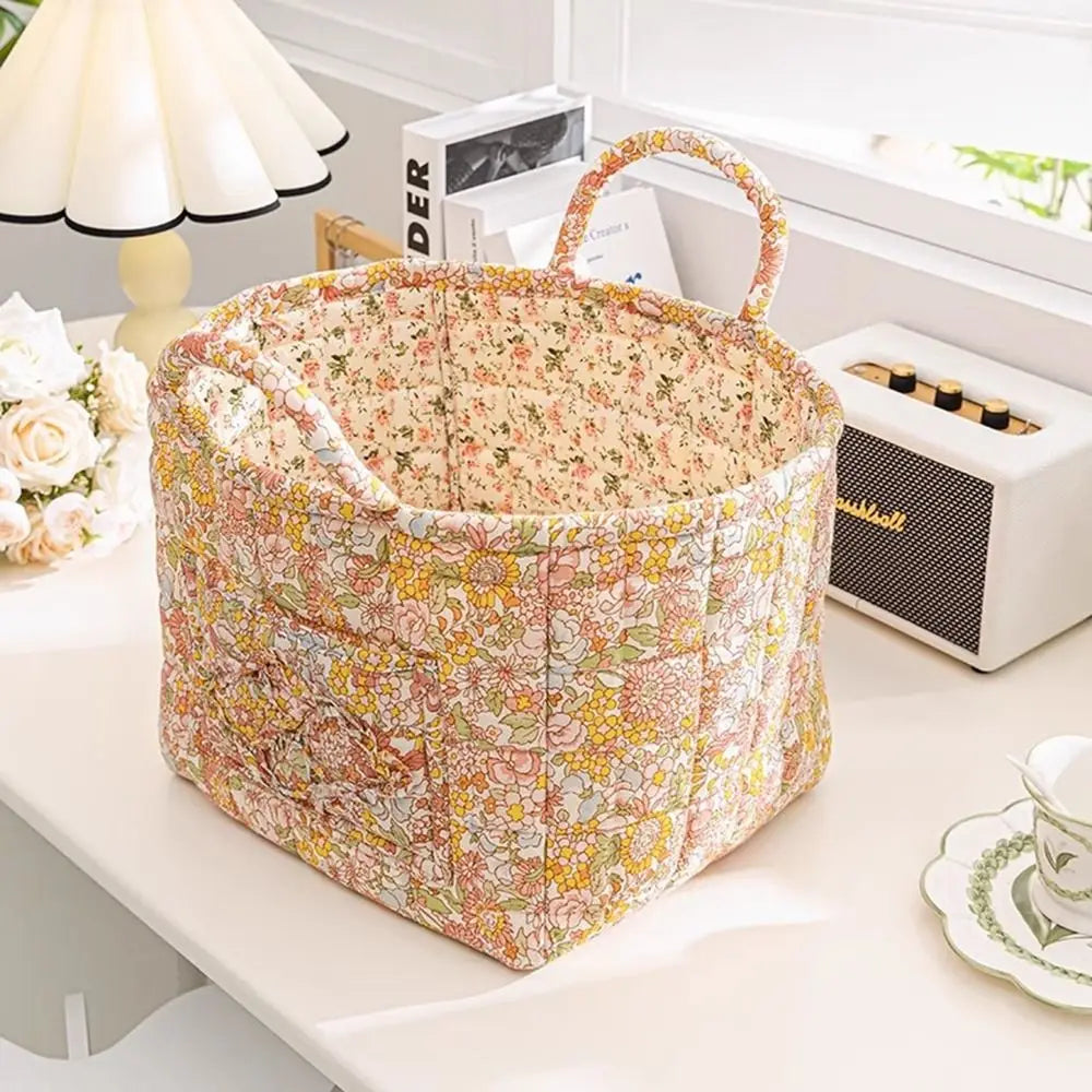 Fabric storage basket washable pastoral style stackable multi-purpose - view 3