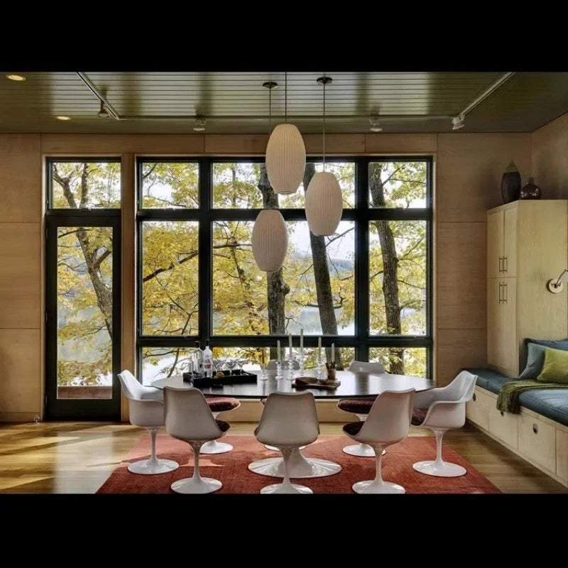 Scandinavian designer silk pendant light for elegant interior - view 6