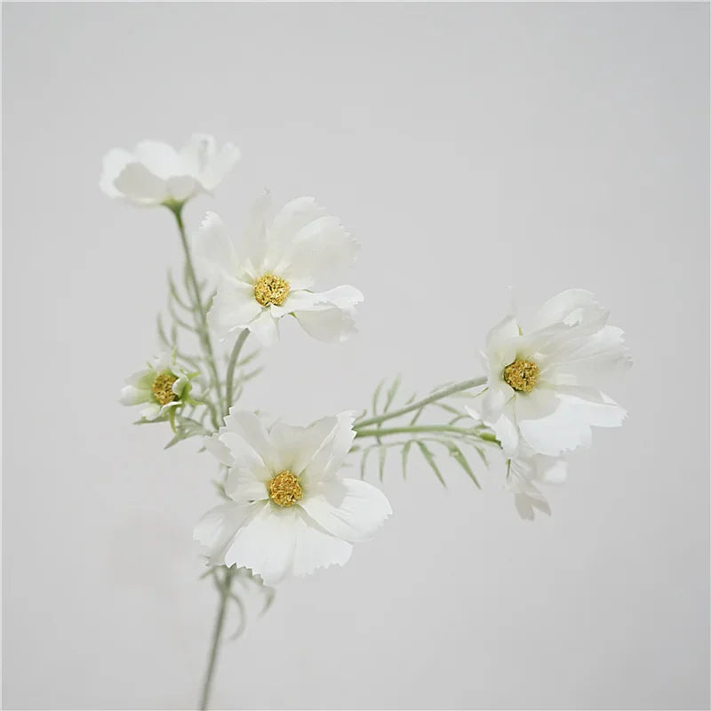 Set of 3 artificial decorative flowers for festive events - White