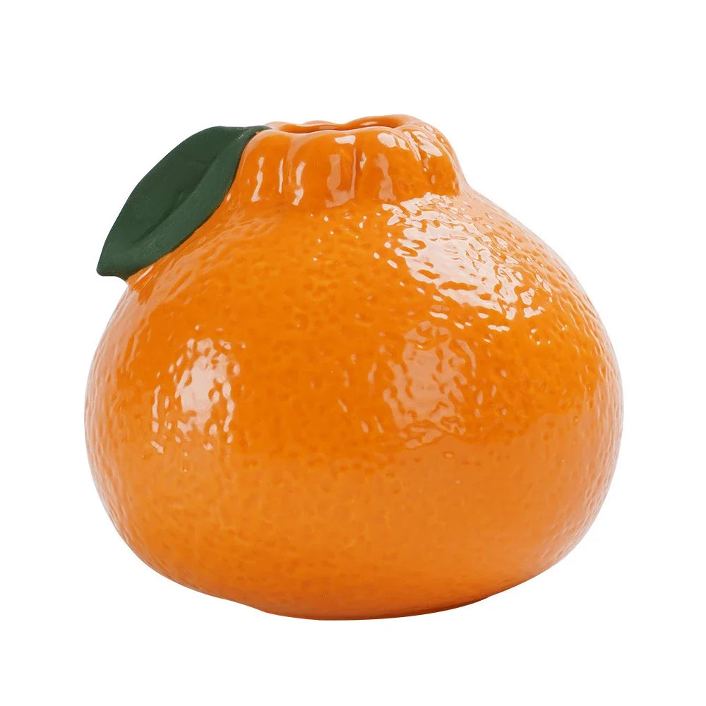 Ceramic Vase, Orange Vase for Home decor,Decorative Vase Fruit Shape Vase Tabletop Decorative Vase Table Centerpieces Decoratio - view 6