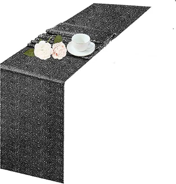 Table runner glitter silver dorees pink festive