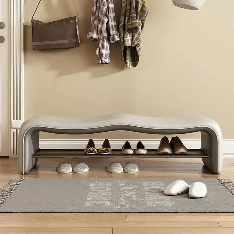 Minimalist storage bench for shoes with design seat - view 5