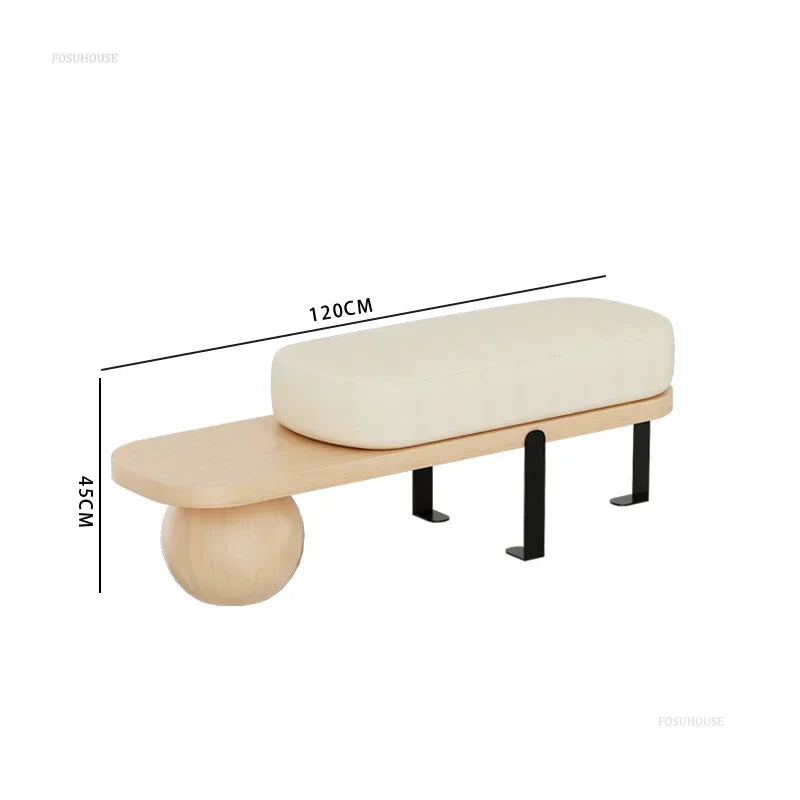 Multifunctional solid wood bench for elegant interior - 120cm Log