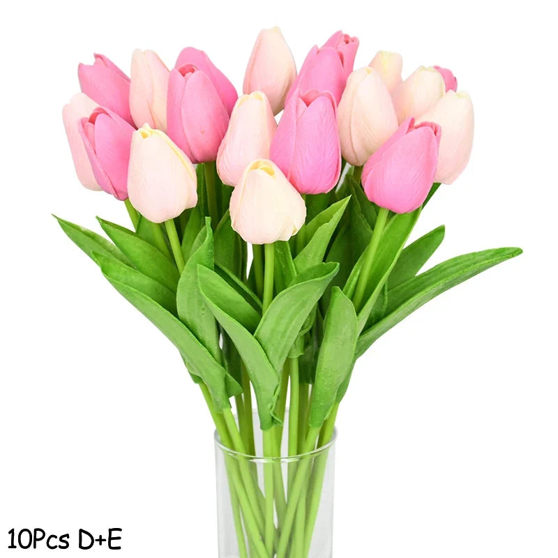 10 artificial tulips for wedding decoration and garden - Mix5