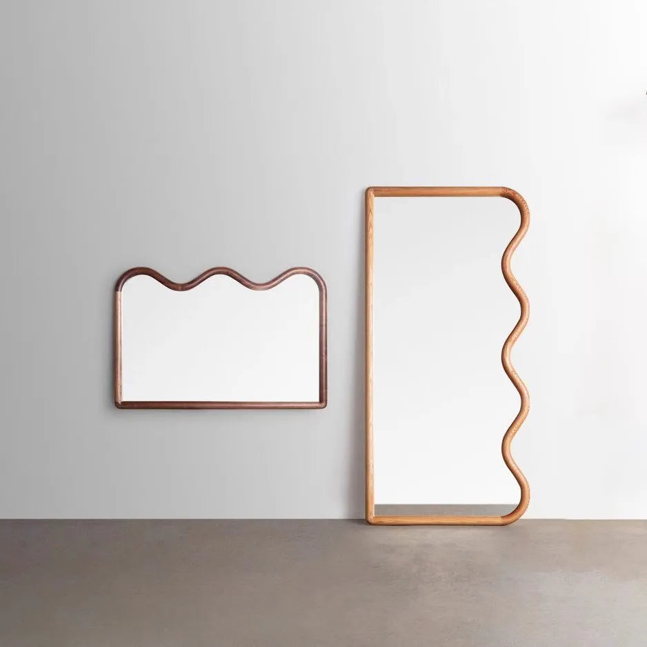 Creative retro mirror in wood for wall interior decoration - view 2