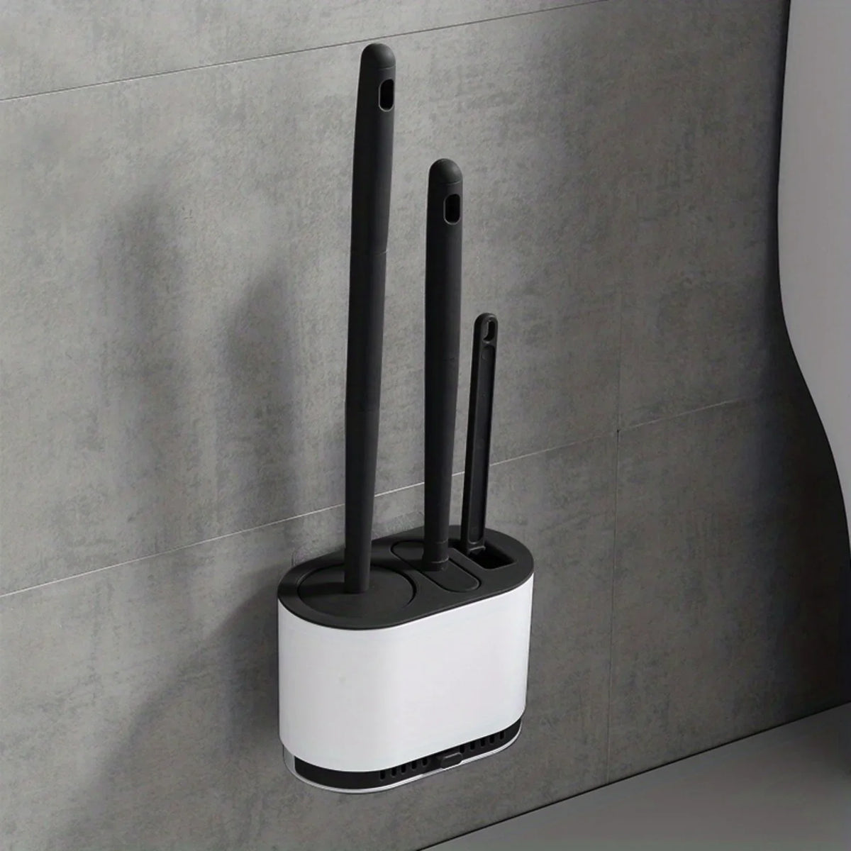 Silicone brush set for quick and easy cleaning - Black