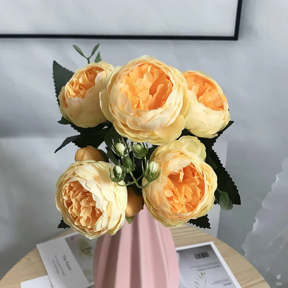 Bouquet of artificial peonies for wedding decoration and home - 4