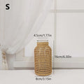 Woven rattan vase for dried flowers retro decoration - 02