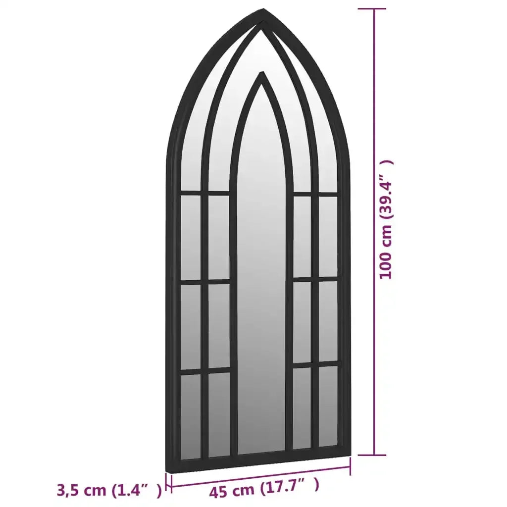 Signature Black Iron Wall Mirror 100 X 45 cm - view 6
