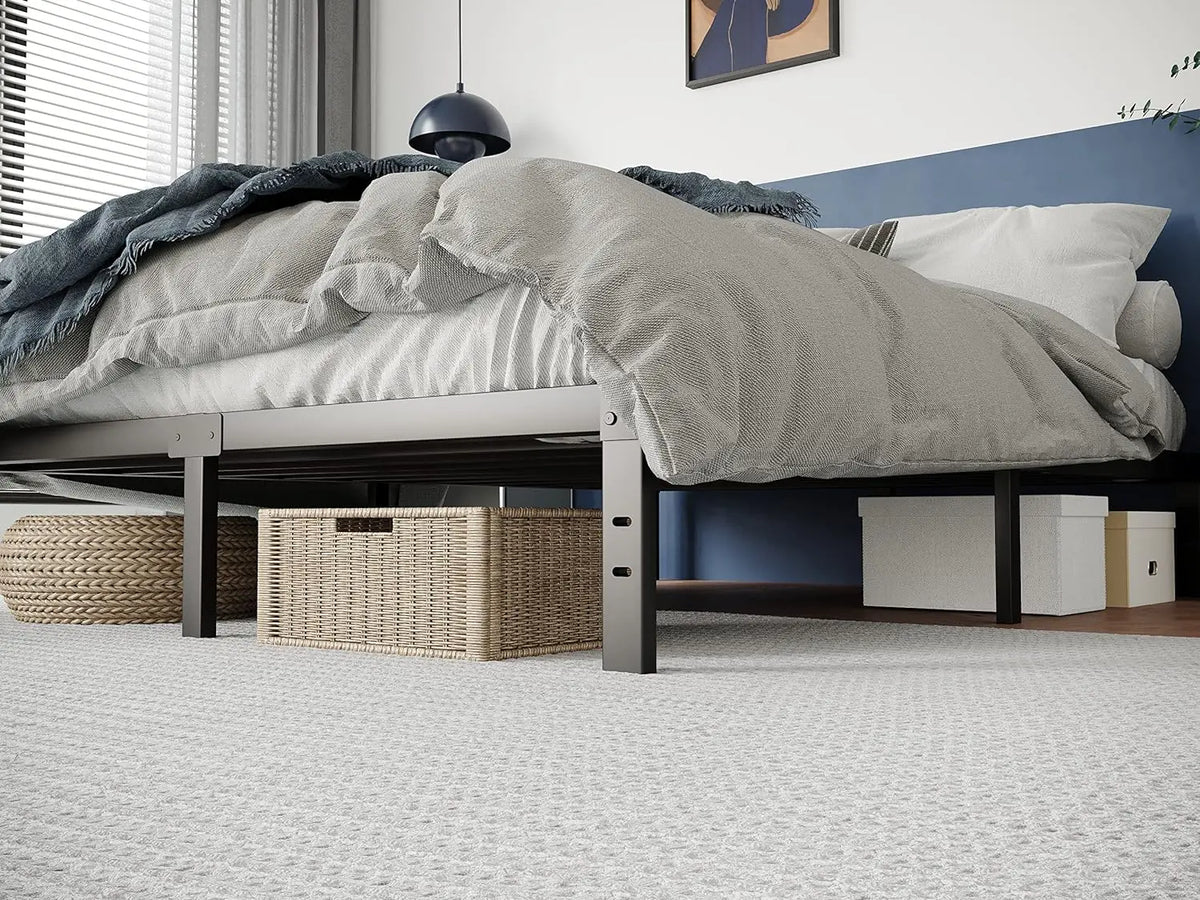 Metal Bed Frame – Heavy Duty Mattress Foundation with Anti-slip Steel Slat Support, Durable Platform Base with Underbed Storage - view 6