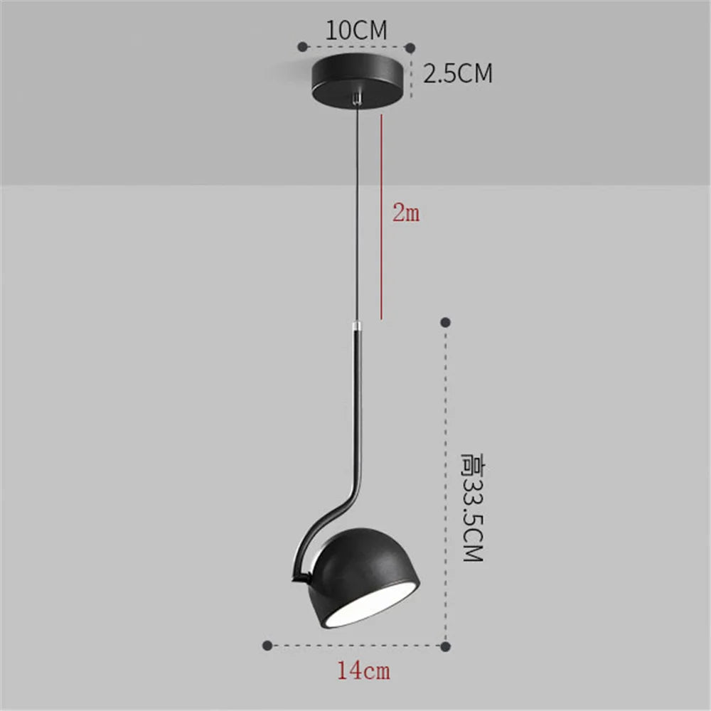 Wooden led pendant light Nordic style angle adjustable minimalist - D / Warm Light