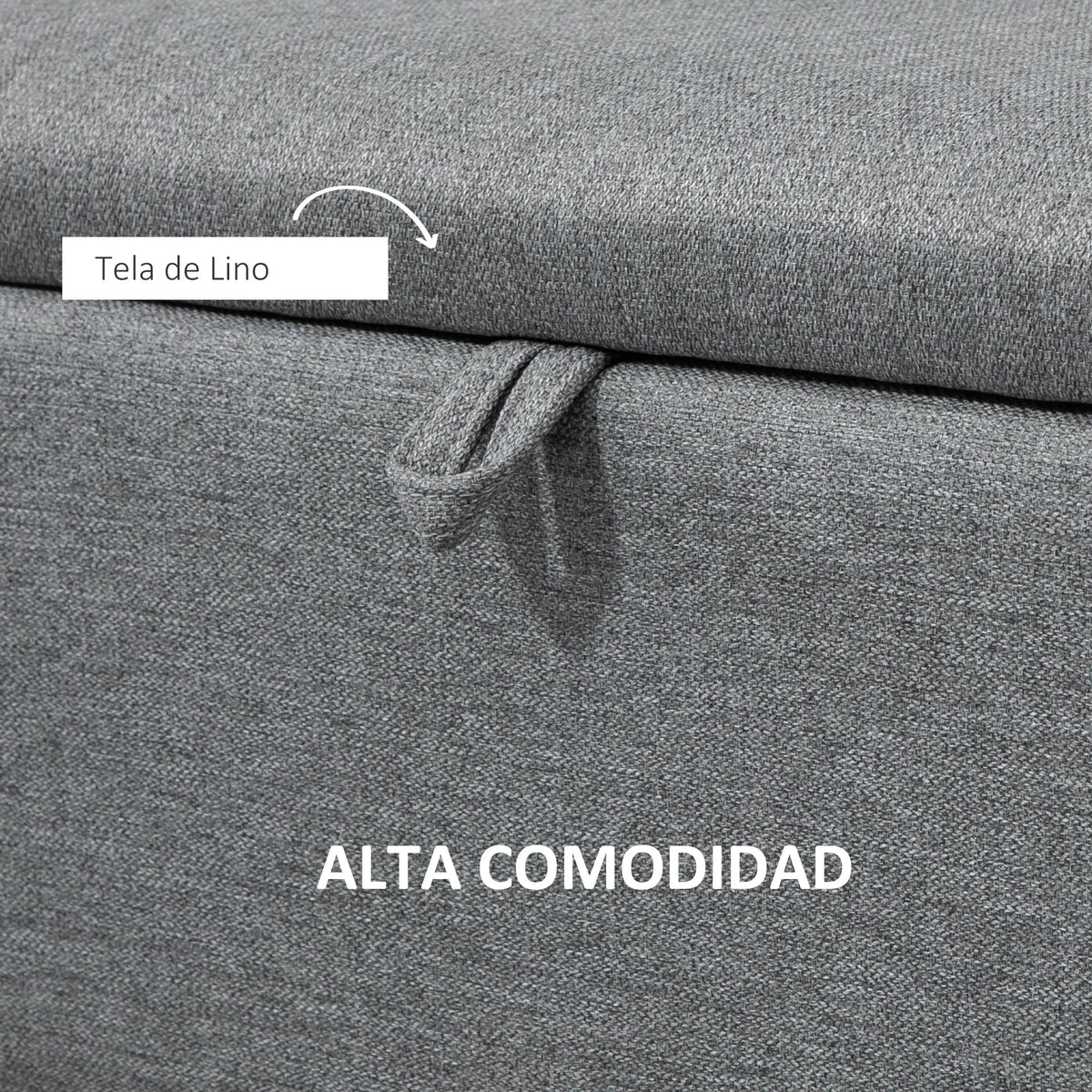 HOMCOM storage bench upholstered in linen with flip cover 101x38,5x44,5 cm - view 6